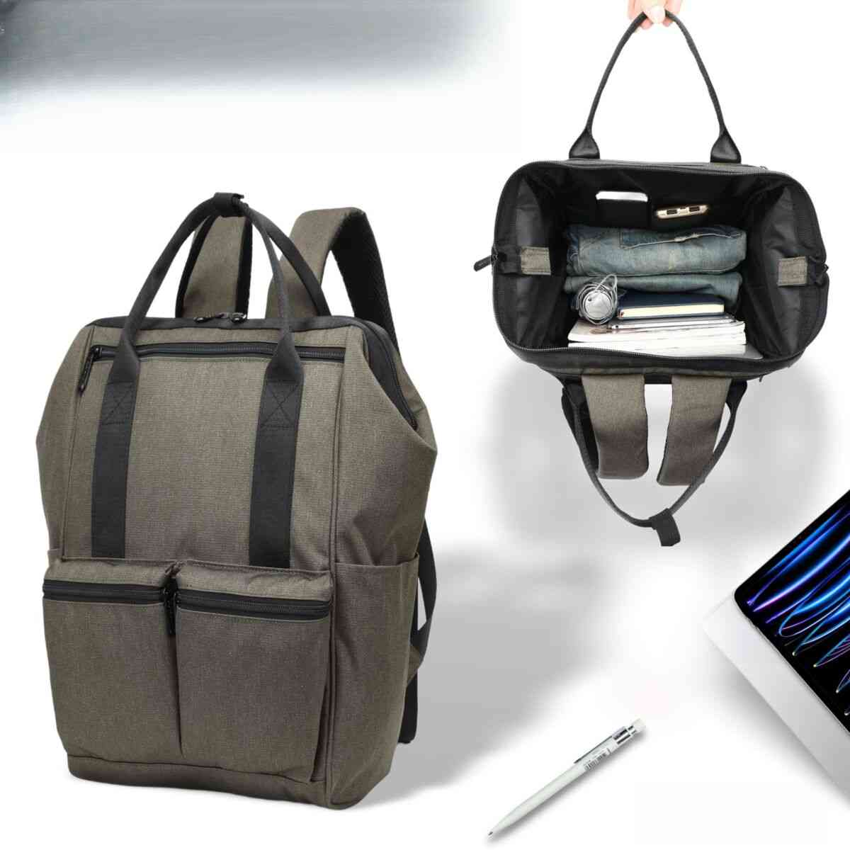 Oxford-Stoffrucksack für Herren, spritzwassergeschützt, schlichtes Design, geeignet für anspruchsvolle männliche College-Studenten_voghion.com